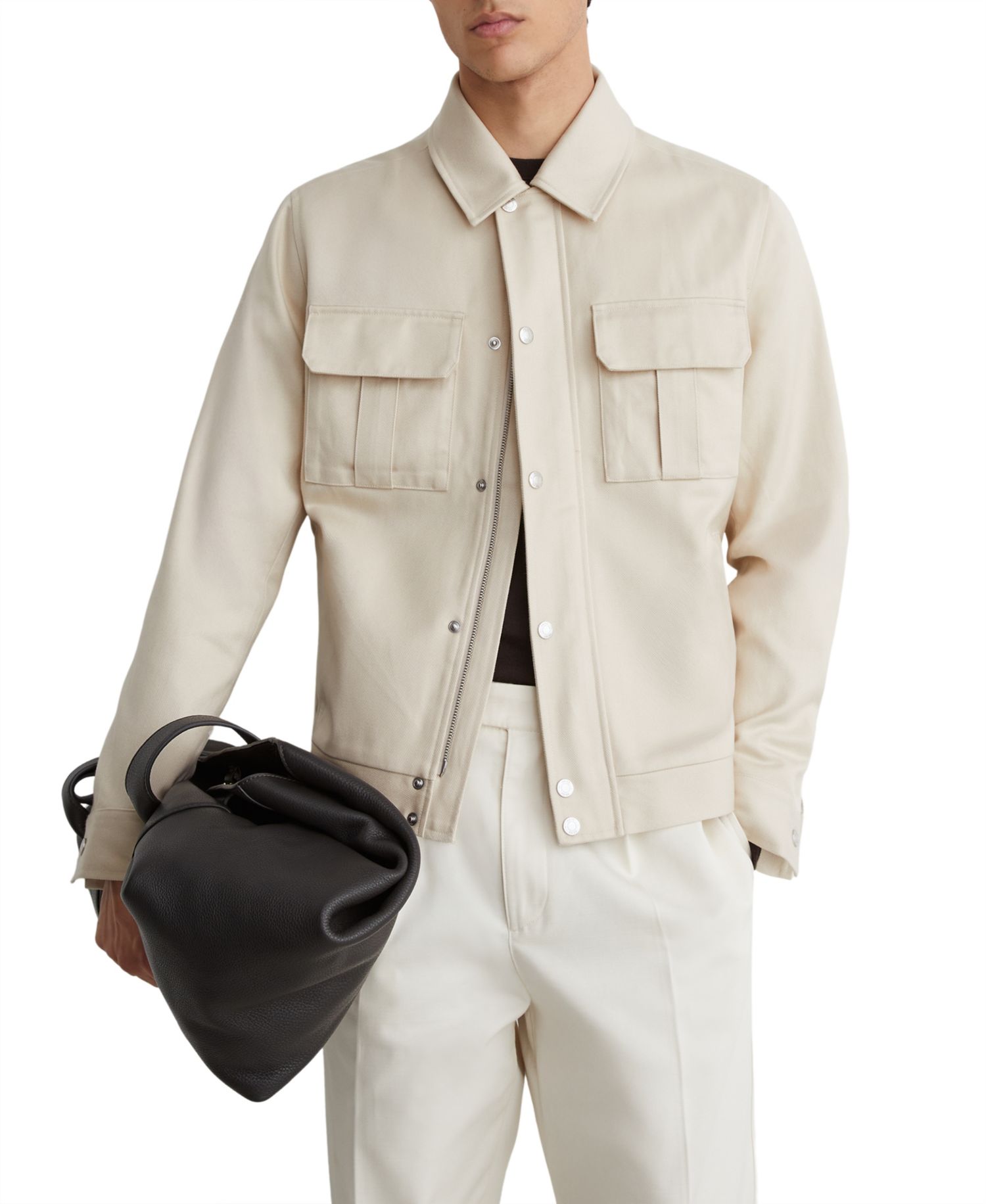 Men's Americas Lyocell-Cotton Twill Regular-Fit Bomber Jacket