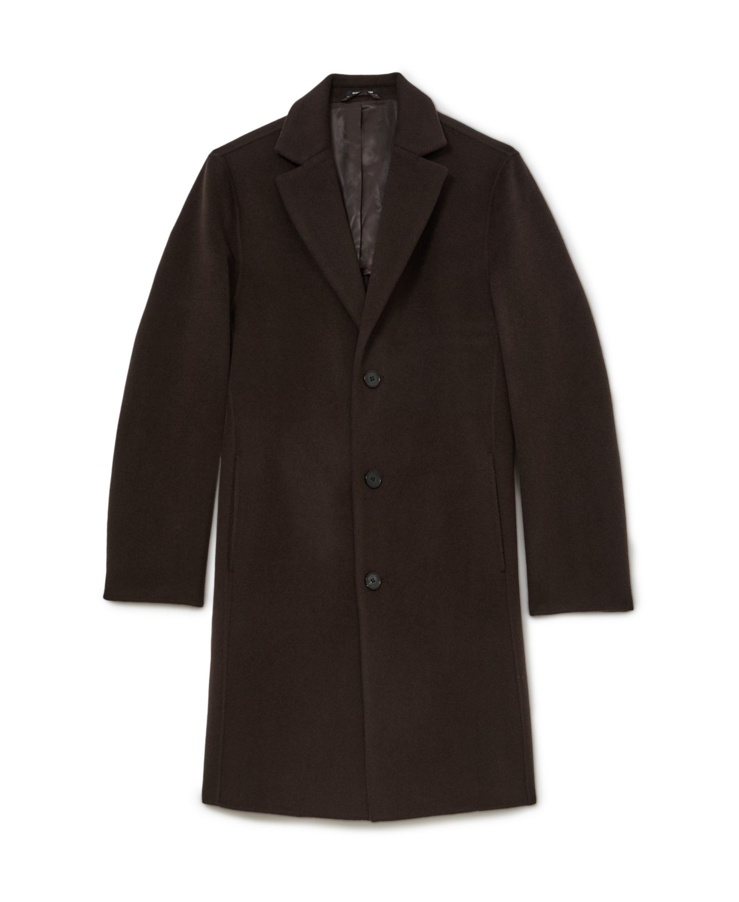 Мужское пальто REISS Knight Single-Breasted Wool-Blend Brushed Overcoat, цвет: Тёмный коричневый — фото 5
