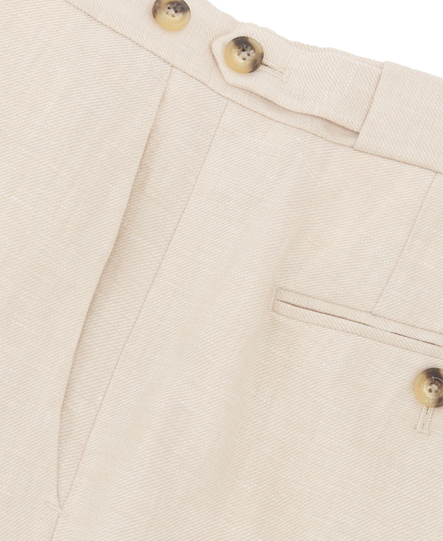 Мужские брюки REISS Atlantic Linen-Twill Tailored-Fit, цвет: Серо-бежевый — фото 4