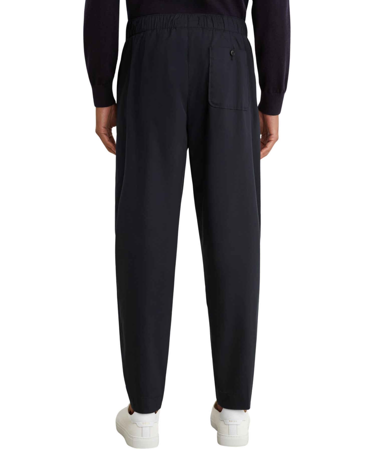 Men's Snap Flat-Front Tapered Stretch Cotton-Blend Pants