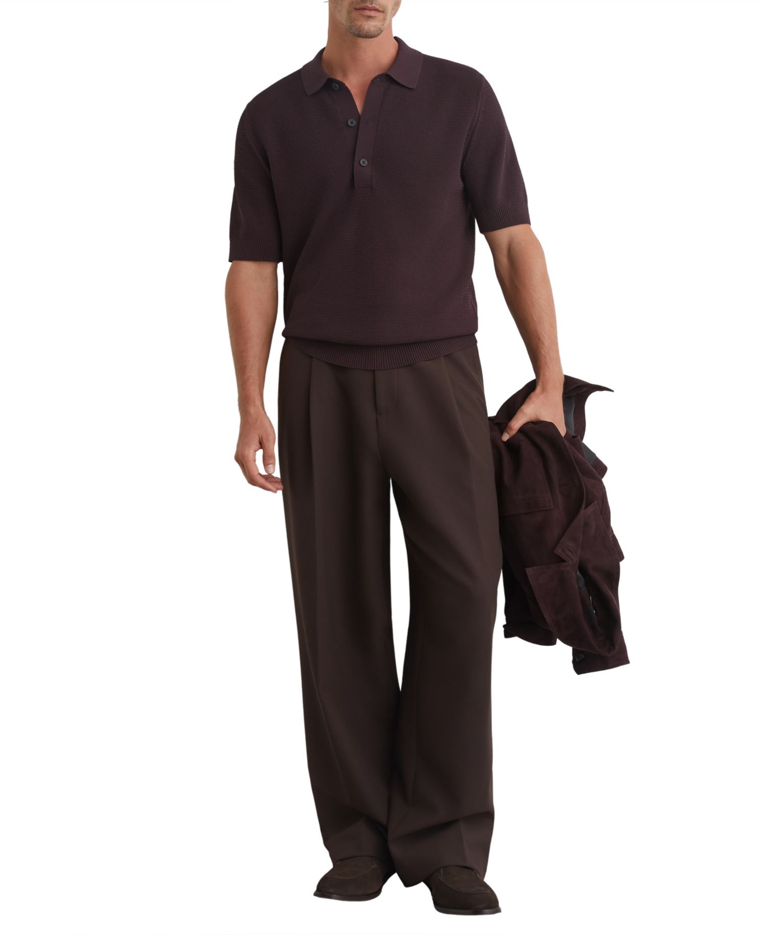Men's Warren Basket-Stitch Regular-Fit Polo Shirt