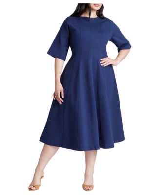 Women's Seam Detail Ponte Workwear Midi Dress