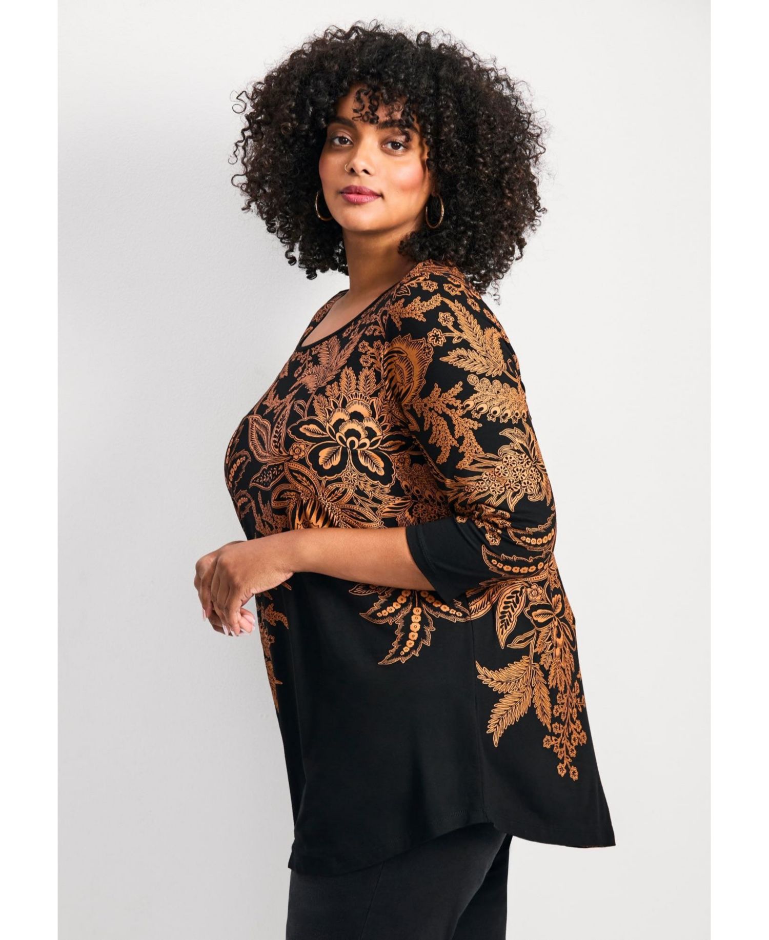 Plus Size Millie Women's 3/4 Sleeve Top