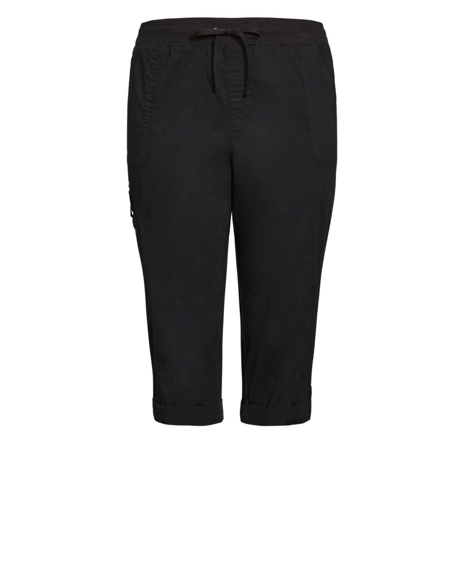 Women's Plus Size Cotton Roll Up Capri
