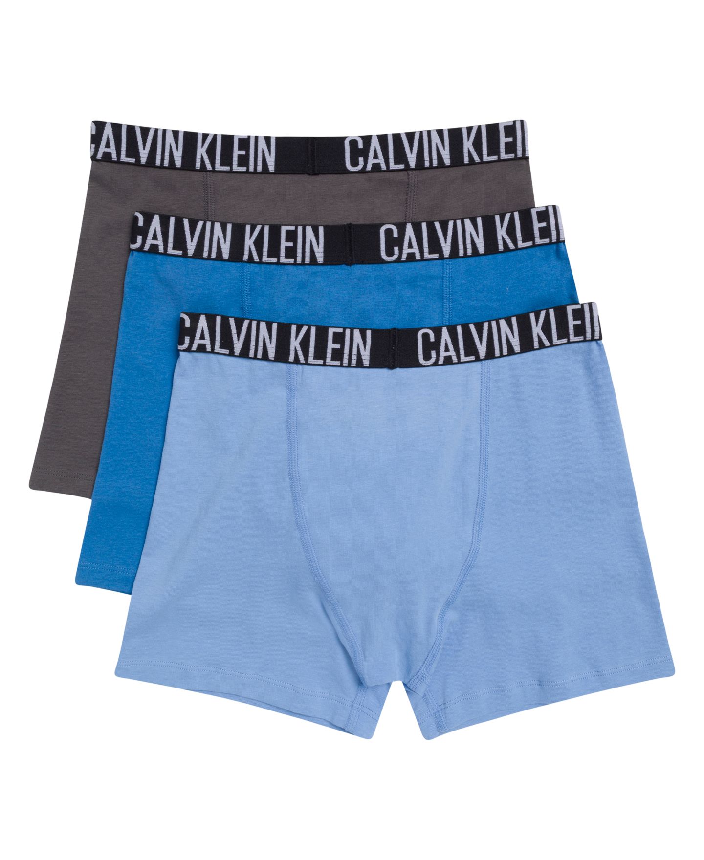 Трусы-боксеры Calvik Klein для мальчиков, 3 шт. — Calvin Klein, цвет: Чёрный / Меланжевый серый — фото 2