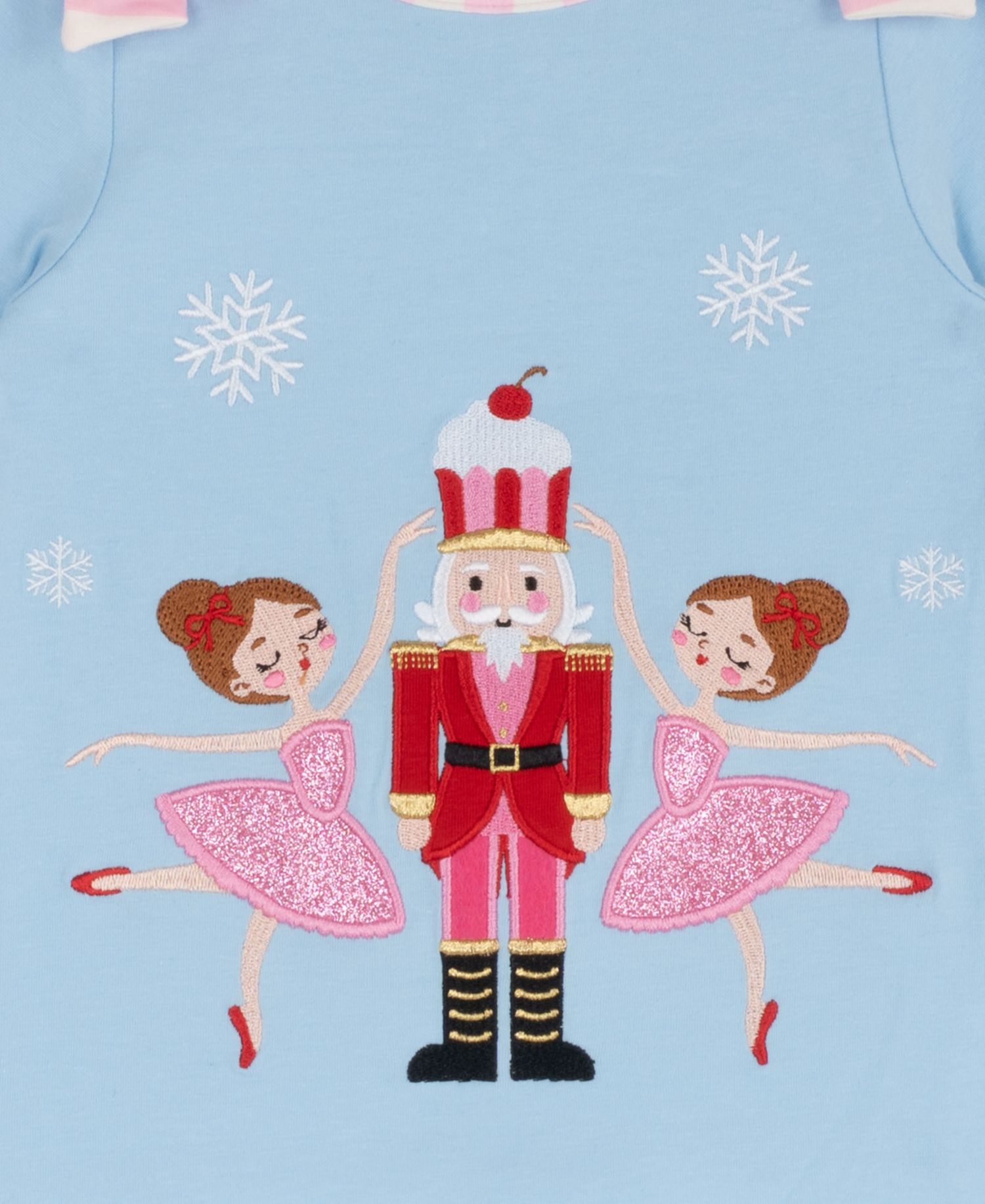 Baby Girls' Nutcracker and Ballerina Applique Long-Sleeve Top and Strip Leggings, 2-Piece Set