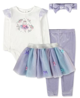 Toddler Girls' 2T-5T Balletcore Bodysuit, Tutu Skirt, Leggings, and Headband, 4-Piece Set