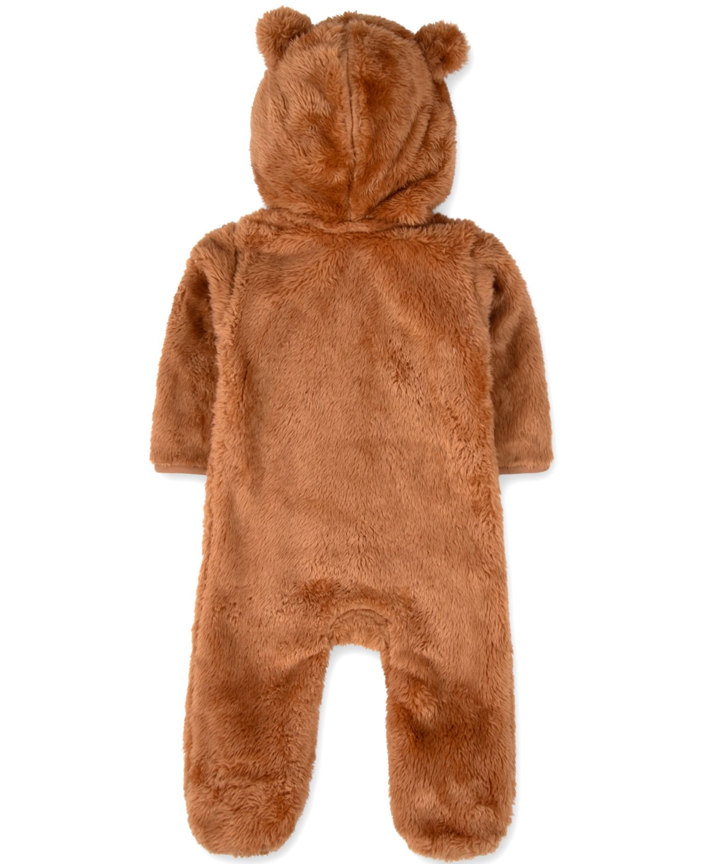 Baby Essentials Baby Boys' Hooded Sherpa Zipper-Closure Footie, цвет: Коричневый — фото 3