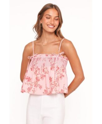 Women's Cosima Square-Neck Floral Crop Cotton Top