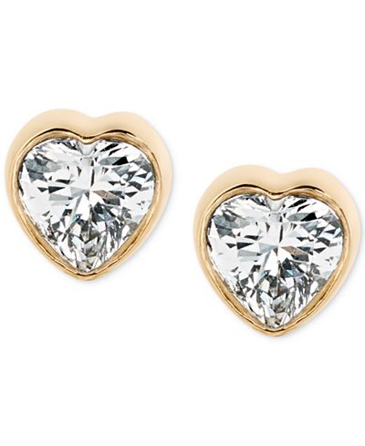 Michael Kors Crystal Heart Stud Earrings