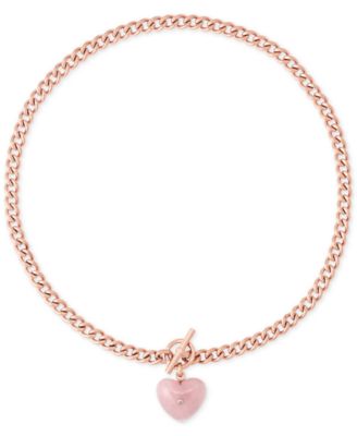 michael kors rose gold heart necklace