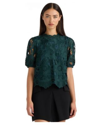 Women's Mock Neck Lace Top