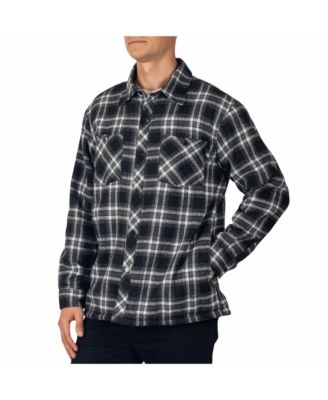 Men's Josh Plaid Fleece-Lined Snap-Button Flannel Shirt Jacket