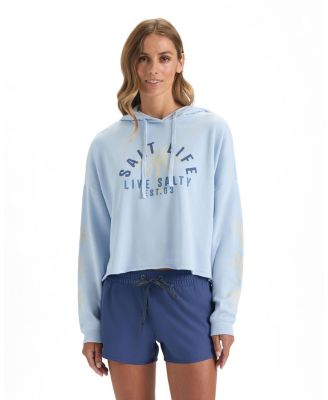 Women's Checked Out Cropped Oversized Graphic Hoodie