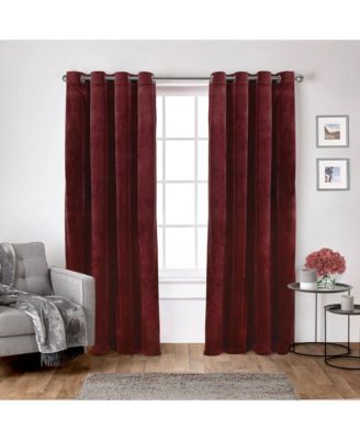 Velvet Heavyweight Light Filtering, Grommet Top Curtain Panels (Set of 2)