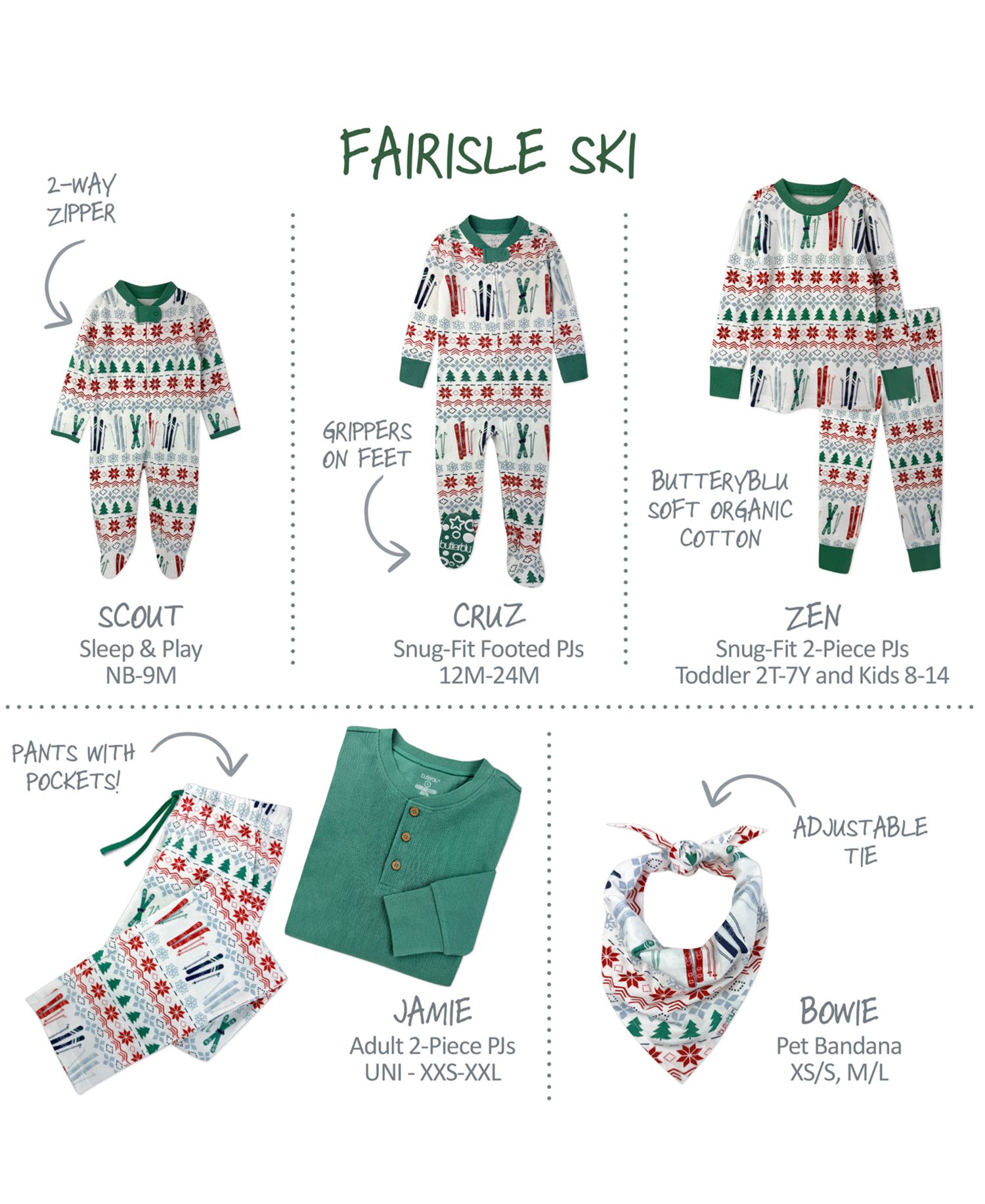 Baby Boys' and Baby Girls' Festive Holiday Print Footed Sleep and Play