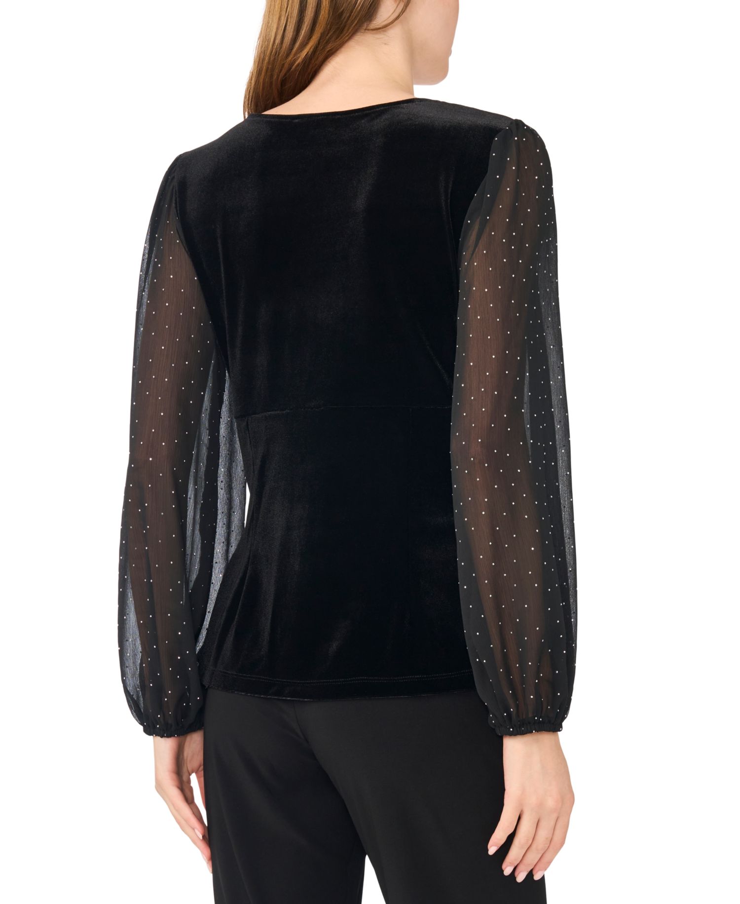 Women's Surplice Wrap Velvet Asymmetric Top