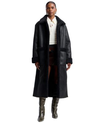 Women's Reversible Faux Shearling Maxi Coat