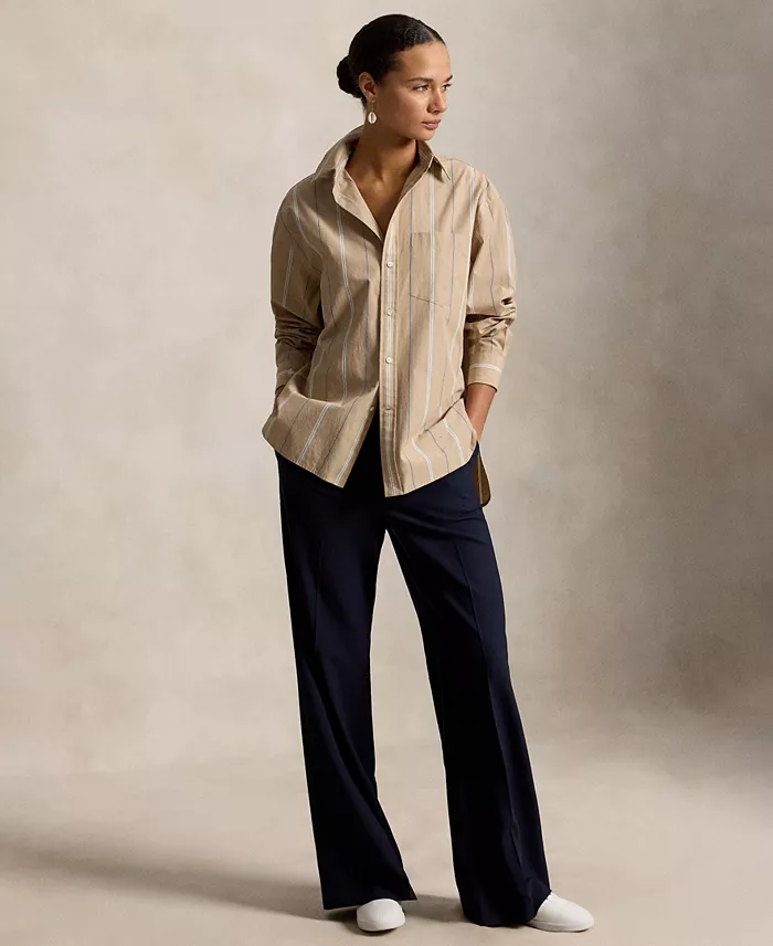 Women's Oversize-Fit Striped Cotton Shirt - thumbnail 2