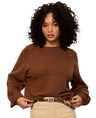 Women's Soft Popover Crewneck Long-Sleeve Sweater