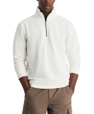 Men's Pique Fleece Mock Neck Quarter Zip Sweatshirt