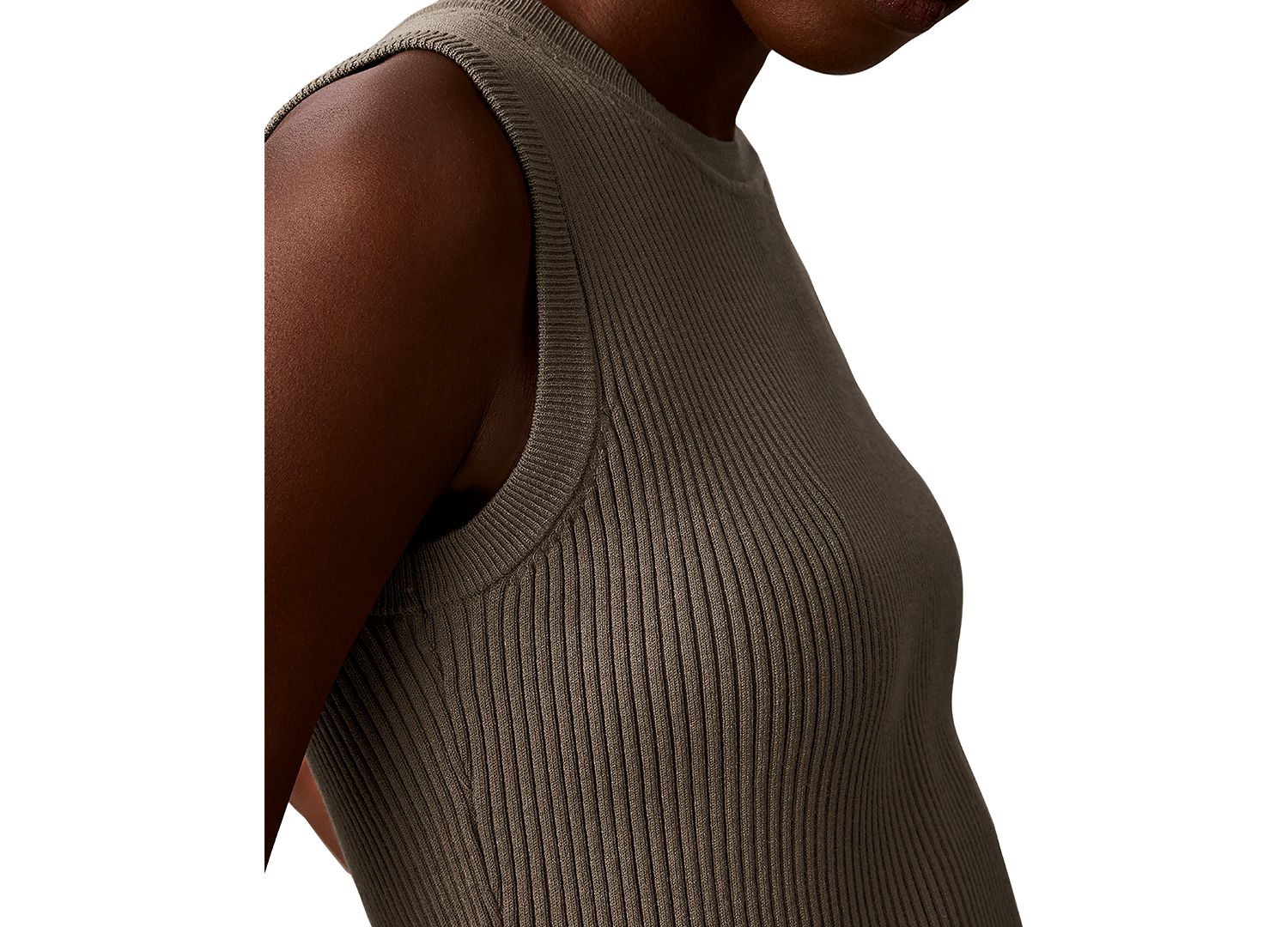 Women's Petite Ribbed Sleeveless Tank Sweater