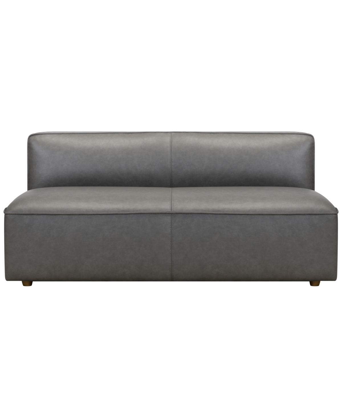 Moxley 63" Genuine Leather Deep Seating Armless Sofa, Macy's Exclusive - Granite