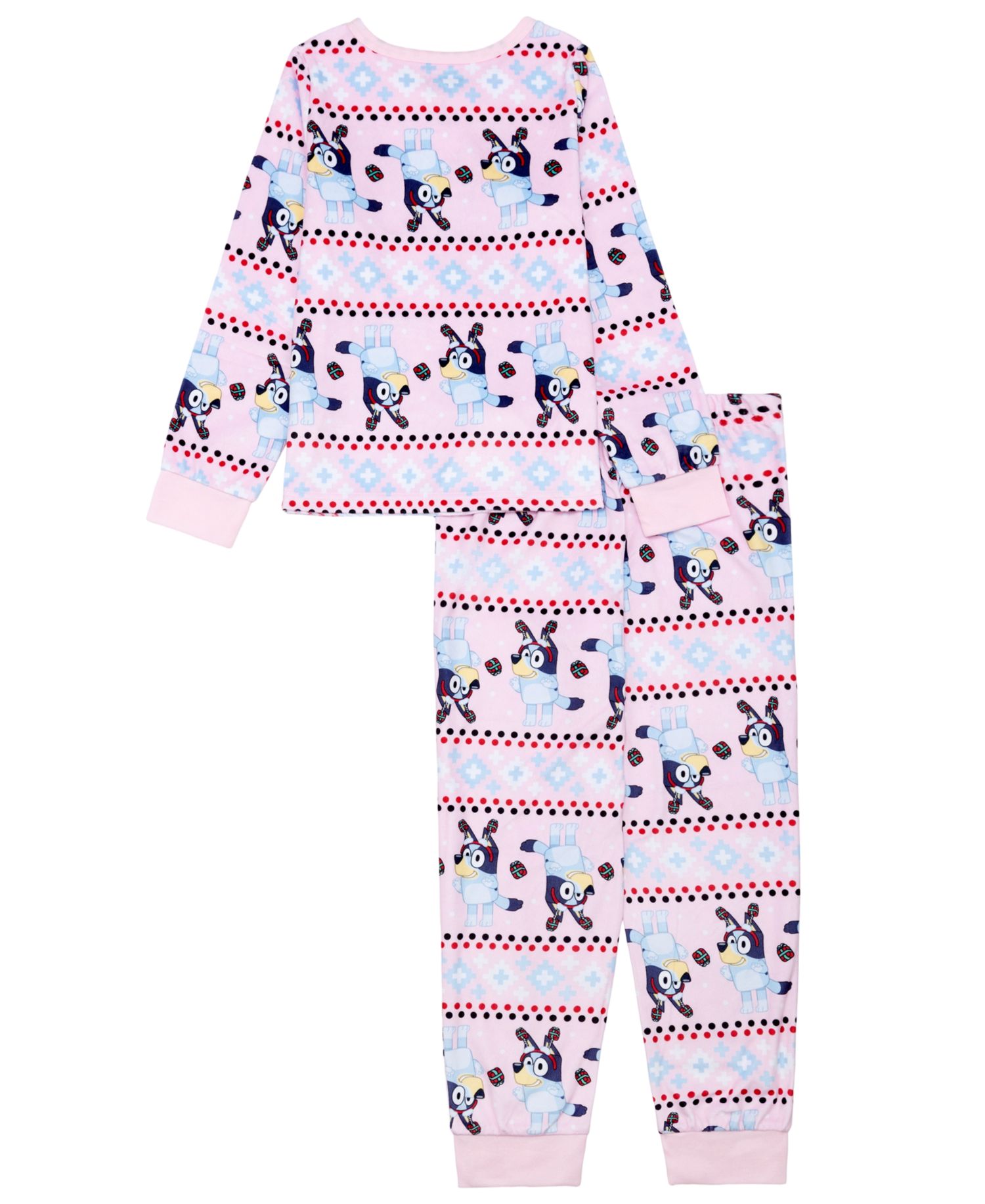 Girls' 4-8 Bluey Holiday Character Print Pajama, 2-Piece Set