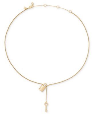 Gold-Tone Lock Pendant Necklaces