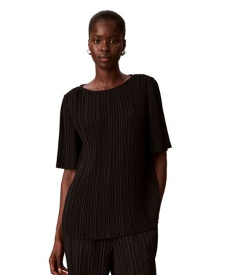 Women's Boat Neck Plisse Tunic