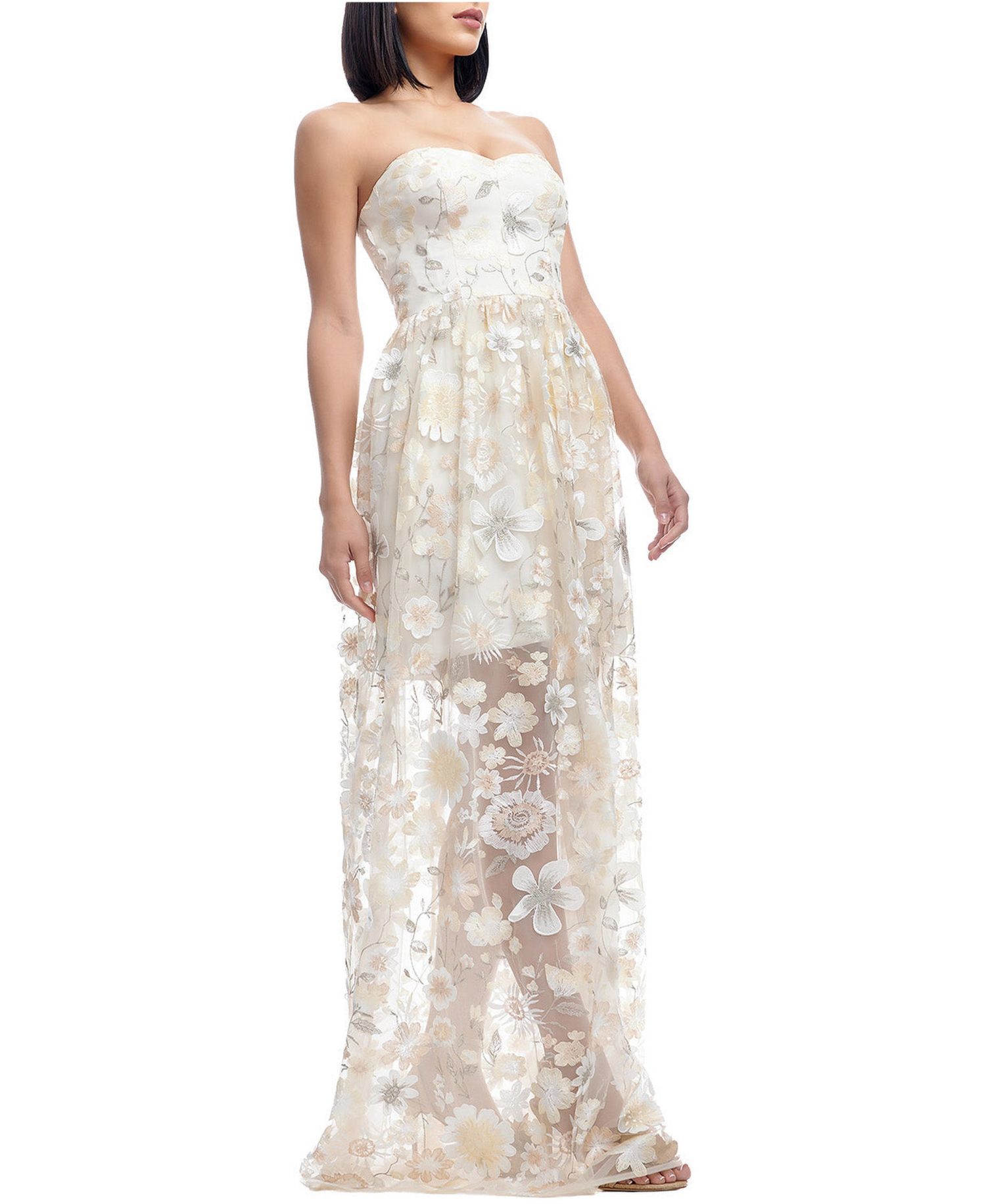 Women's Audrina Floral Strapless Gown