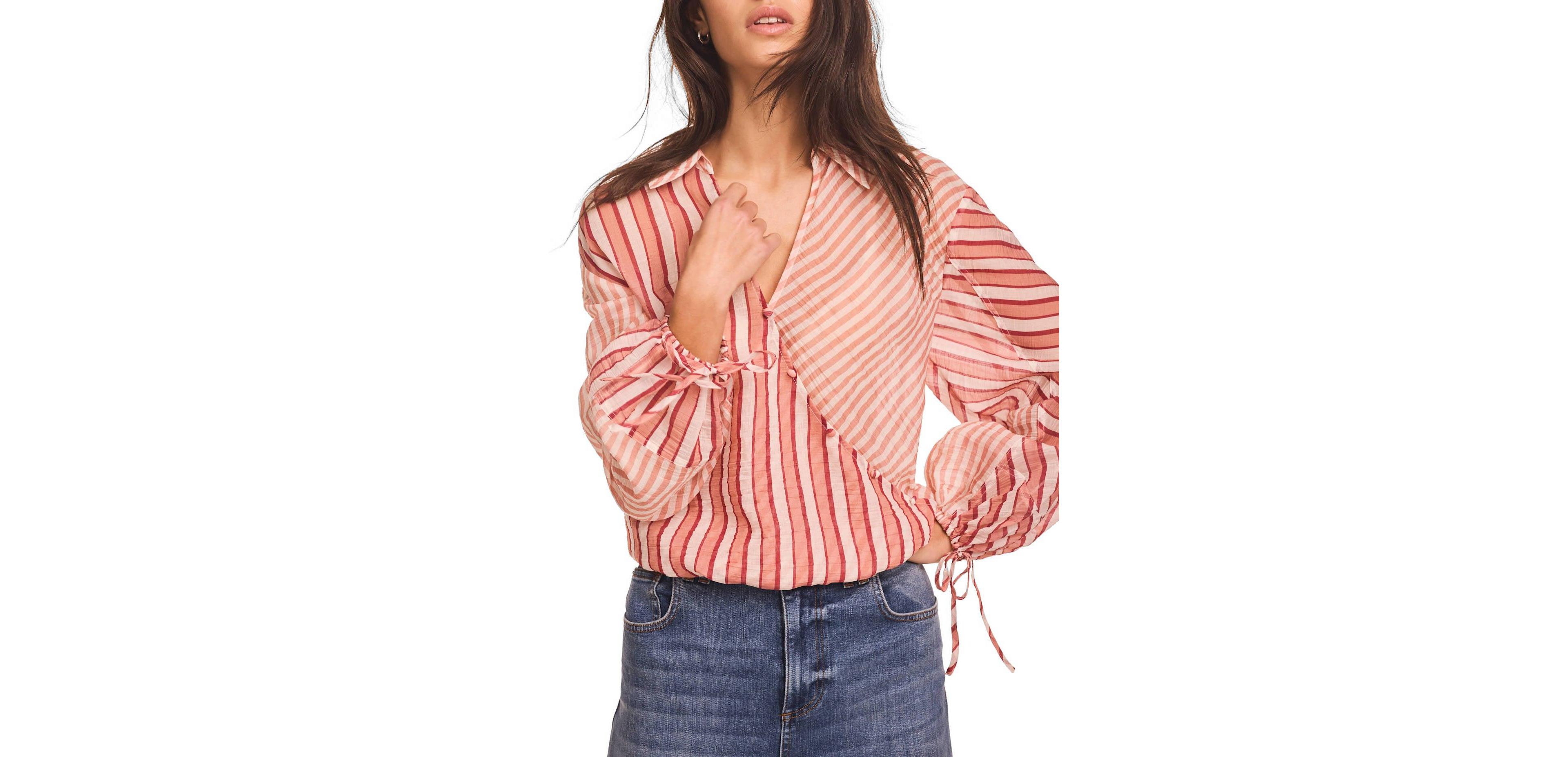 Mint Velvet Women's Striped Wrap Shirt