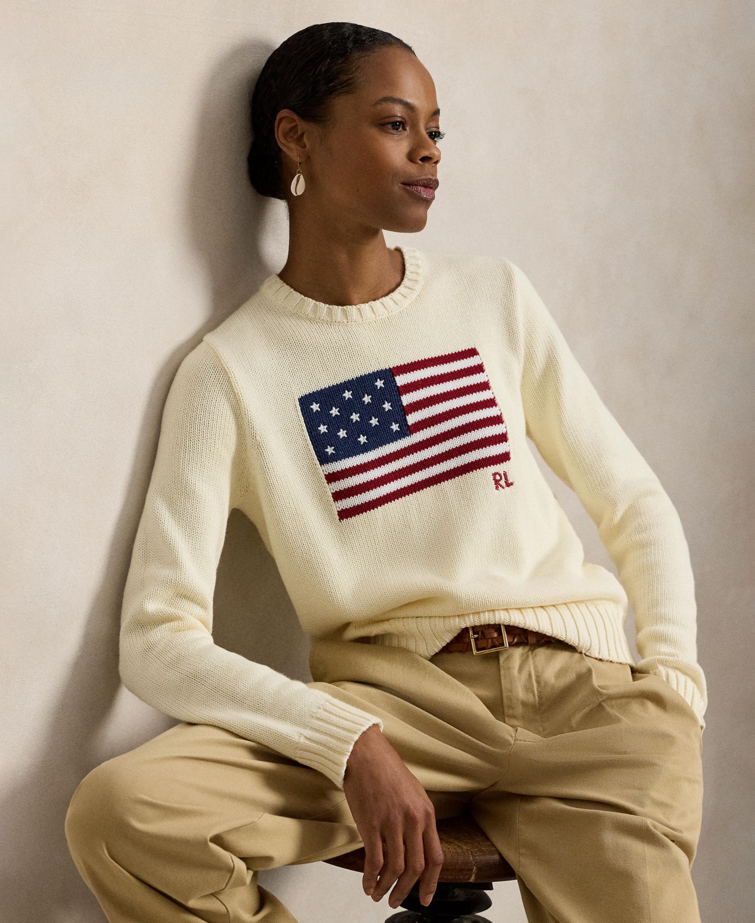 Women's Flag Cotton Crew Neck Sweater