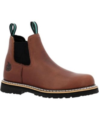 Romeo Pull-On Full-Grain Leather Round Toe Work Boots