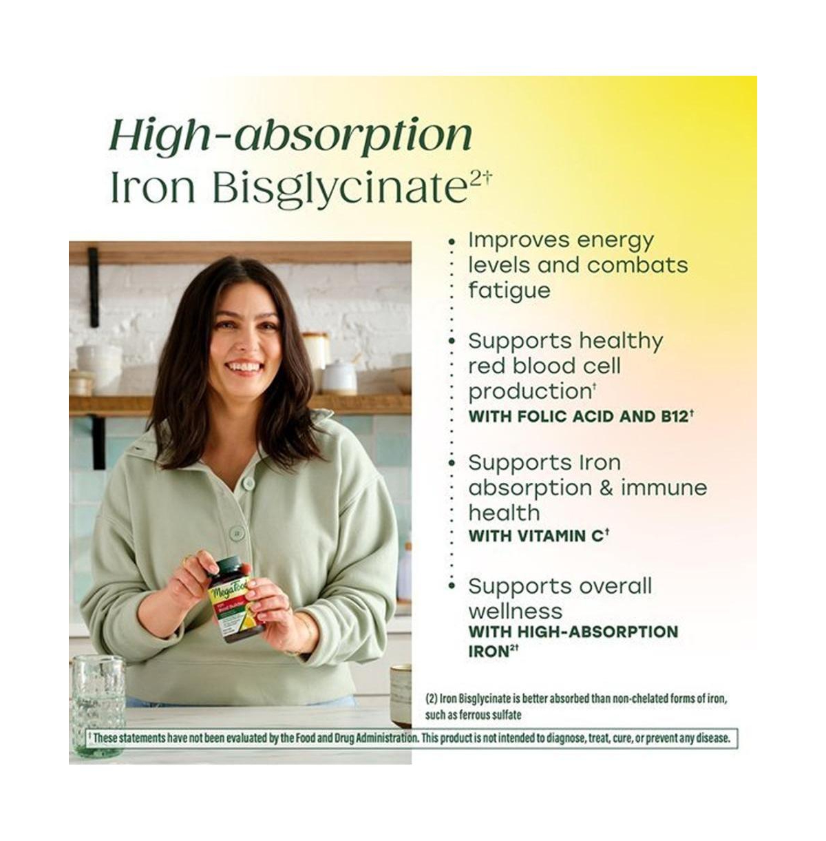 MegaFood Blood Builder Iron Supplement for Women and Men with Vitamin C, B12 and Folic Acid