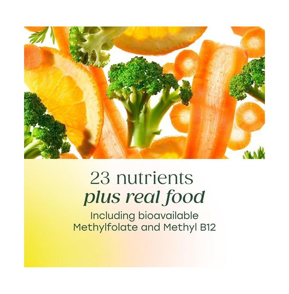MegaFood Advanced Multivitamin for Women with Iron, Choline, Methyl B12, Methylfolate, Vitamin D3, C and Zinc, 120 Ct