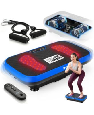 Vibration Plate Exercise Machine with Light Therapy Low Impact Vibration Platform Machine and Resistance Bands