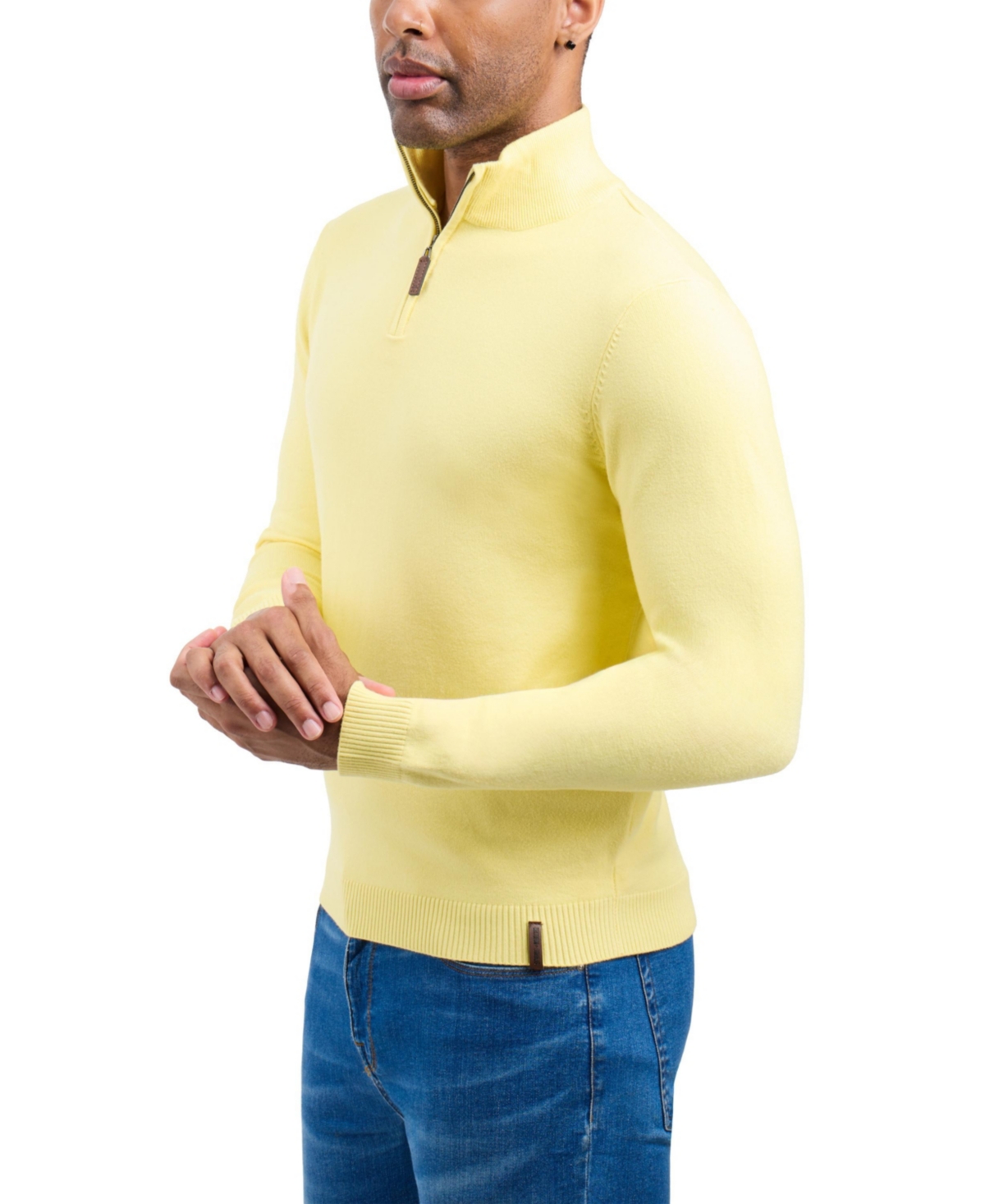 Spring + Mercer Men's Quarter Zip Mock Neck Sweater