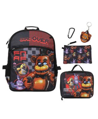 Game Over 5-Piece 16 Inch Backpack And Lunch Set For School and Travel