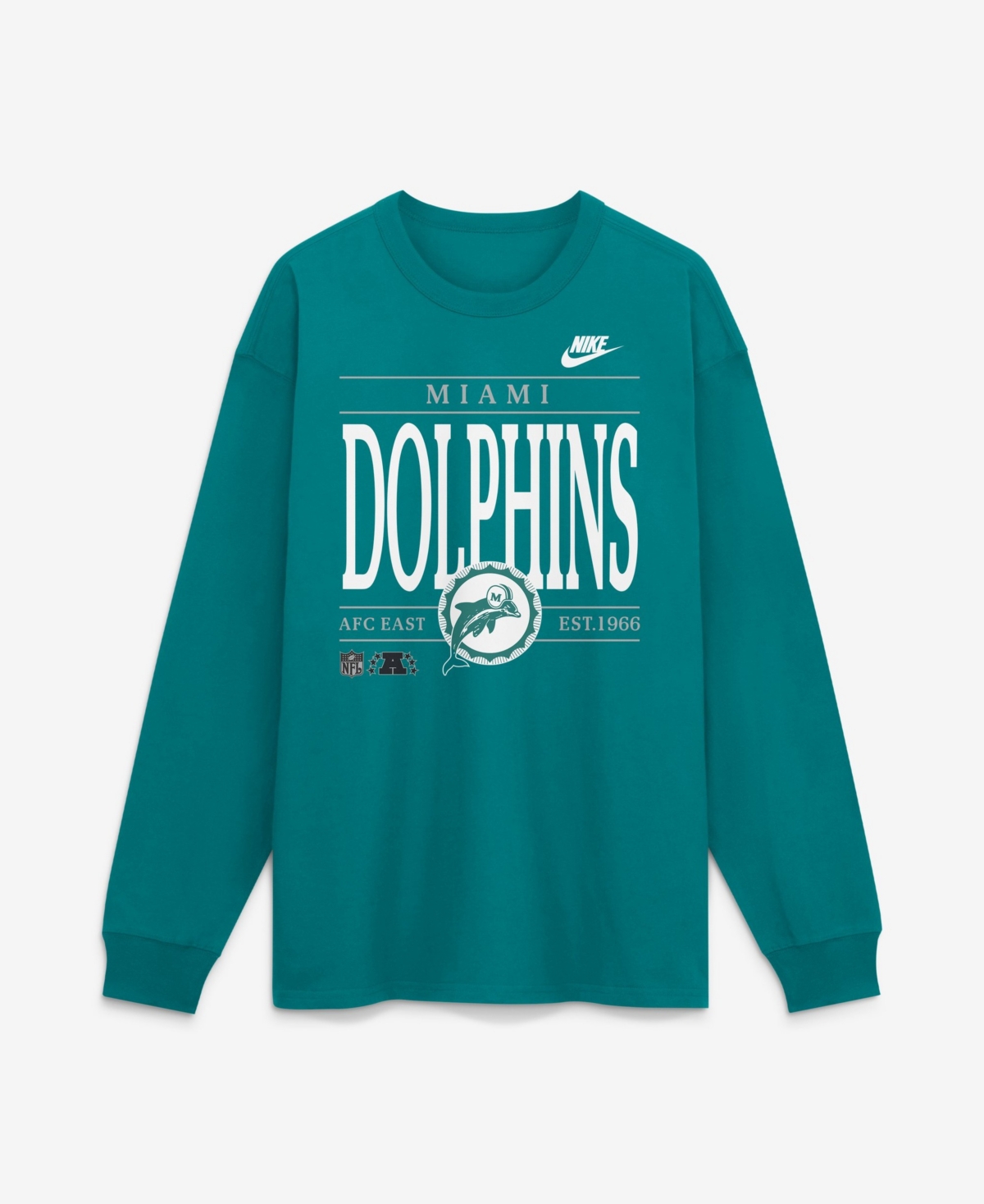 Nike Men's Miami Dolphins Rewind Max90 Long Sleeve Crewneck Graphic T-Shirt