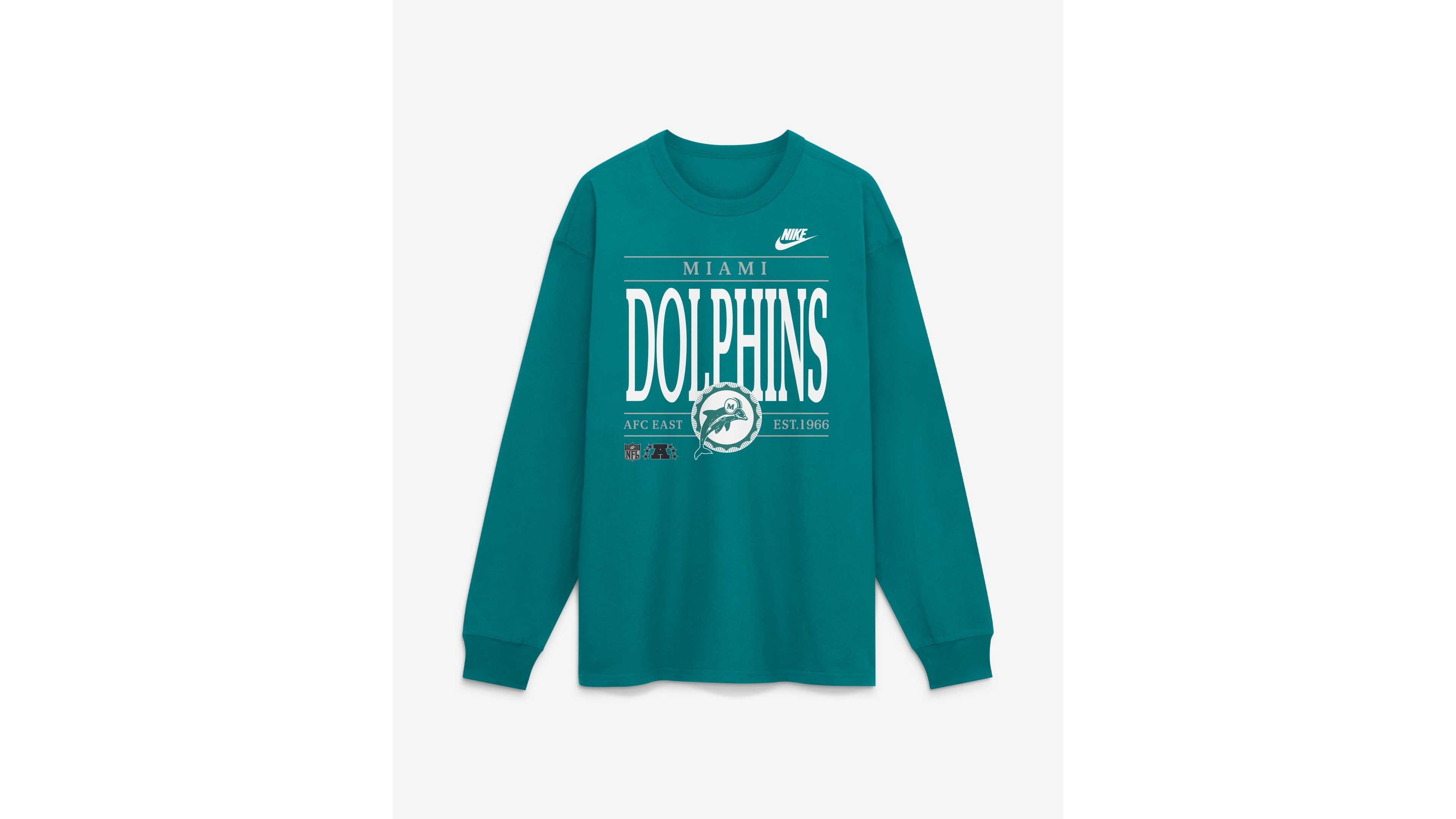 Nike Men's Miami Dolphins Rewind Max90 Long Sleeve Crewneck Graphic T-Shirt