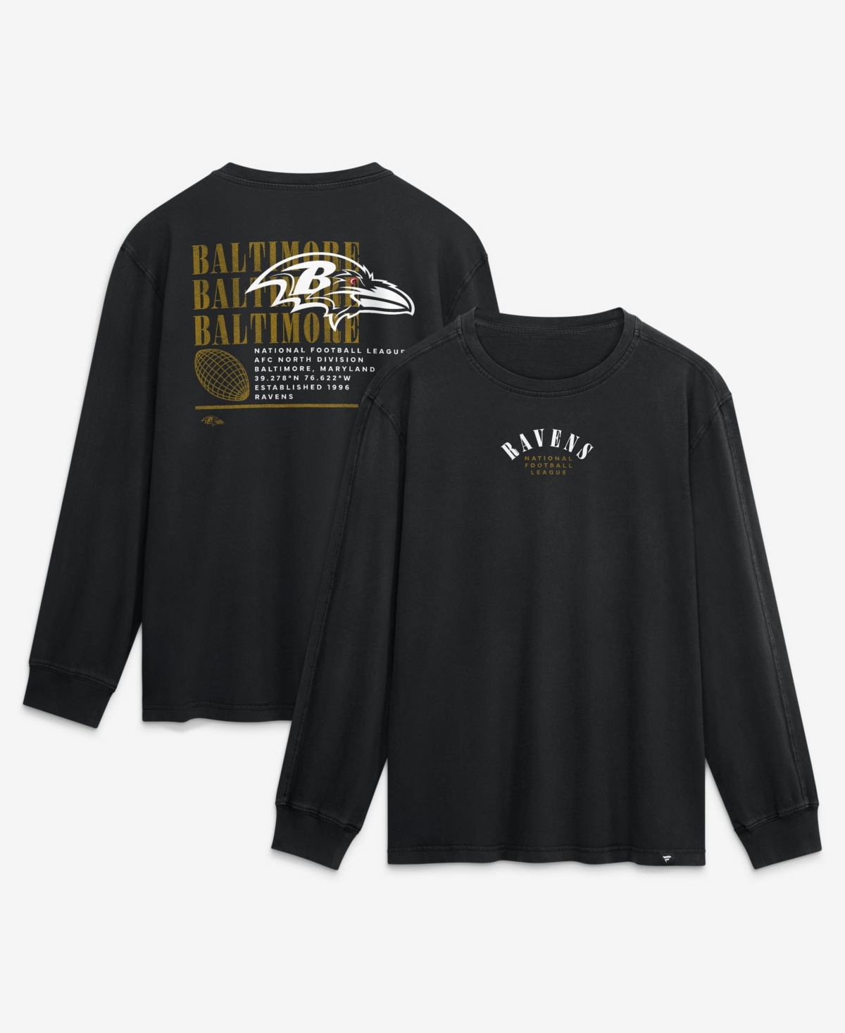 Fanatics Men's Baltimore Ravens Fullback Drive Long-Sleeve Relaxed-Fit T-Shirt