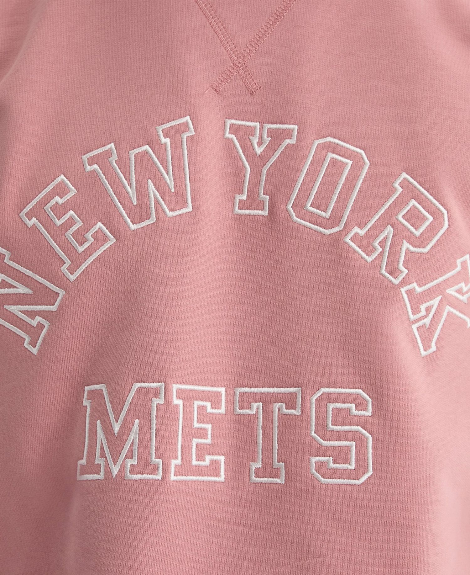 Men's New York Mets Iconic Relaxed-Fit Crewneck Striped-Rib Trim Sweatshirt