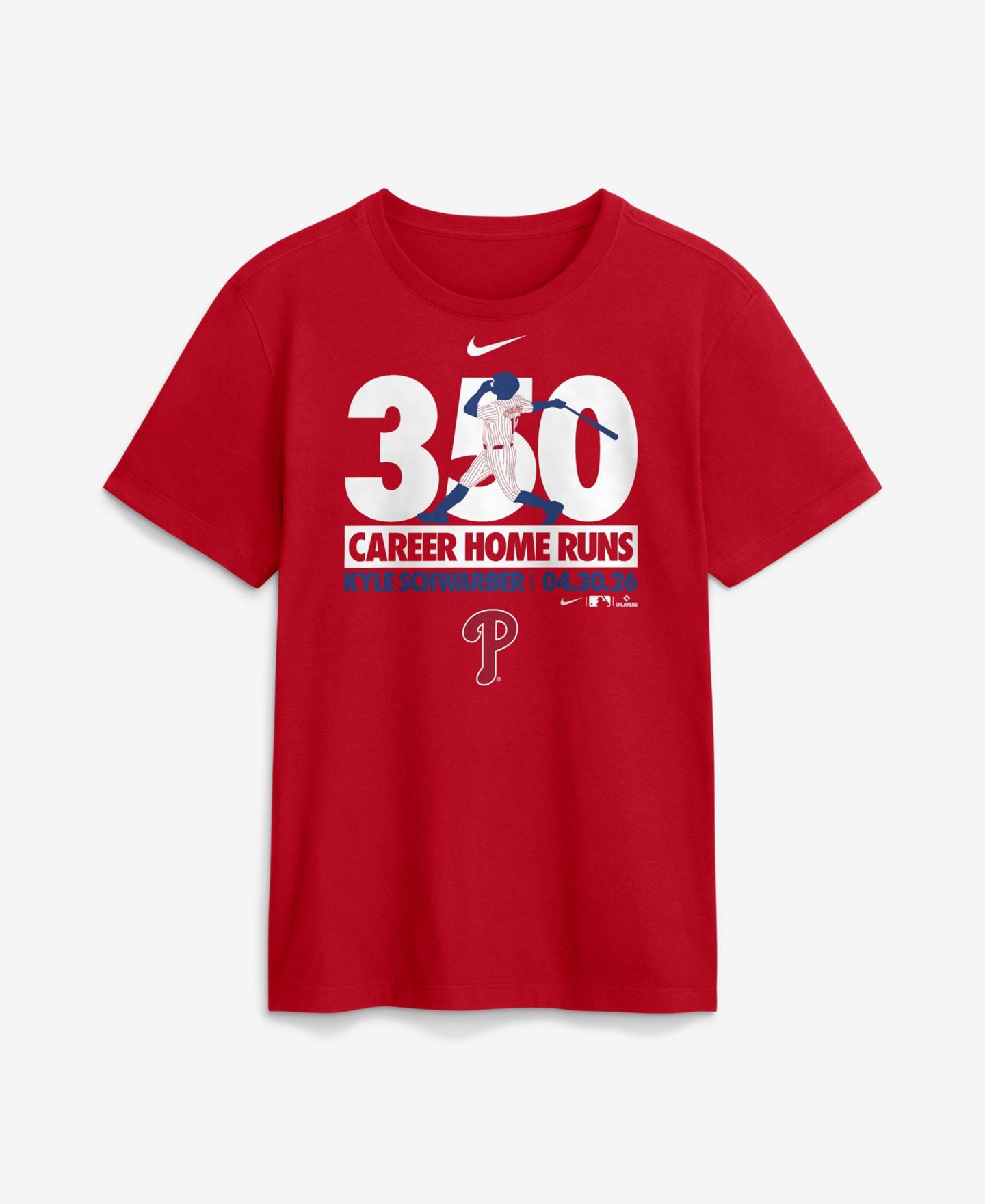 Мужская футболка Nike Kyle Schwarber Philadelphia Phillies 350th Home Run Milestone — фото 1