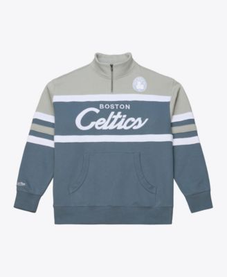 Men's Boston Celtics Thunderstorm Head Coach Quarter-Zip Slim-Fit Sweatshirt