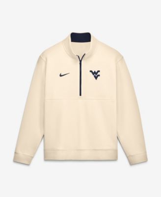 Men's West Virginia Mountaineers Primetime Club Mock Neck Half-Zip Cotton-Blend Fleece Pullover Sweatshirt