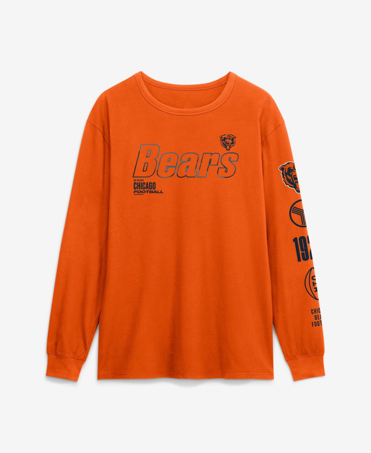 Fanatics Men's Chicago Bears Checkdown Pass Long-Sleeve Crewneck Classic-Fit T-Shirt - Orange