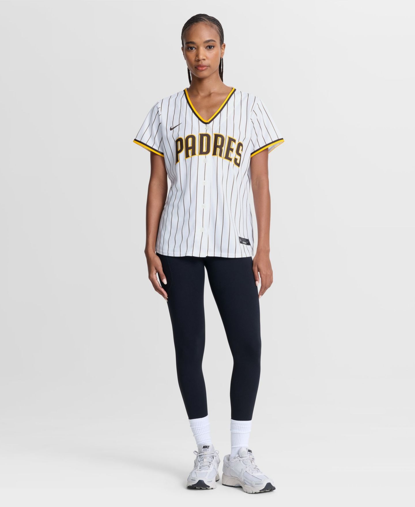 Женский топ Nike San Diego Padres Jackson Merrill Short-Sleeve Replica Home Jersey — фото 2