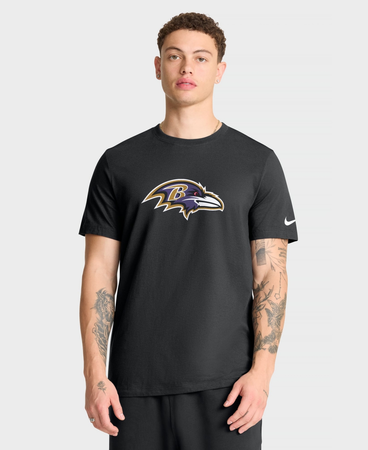 Nike Men's Baltimore Ravens Essential Logo Standard-Fit Crew Neck T-Shirt