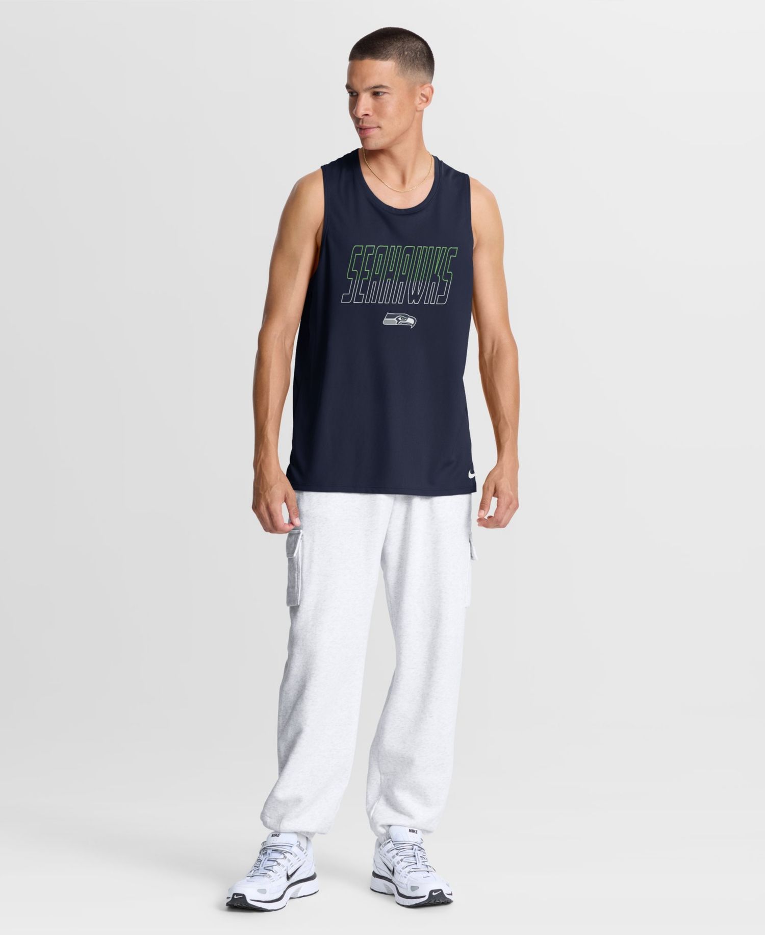 Men's Seattle Seahawks Kickoff Miler Dri-FIT Sleeveless Crewneck Double Pique Tank Top